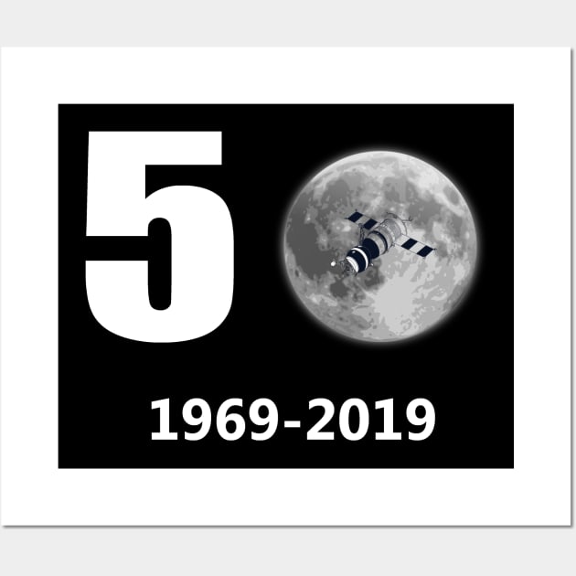 full moon 50th  anniversary 20  july 2019 Satellite a night usa gift man women Wall Art by Azadinstore